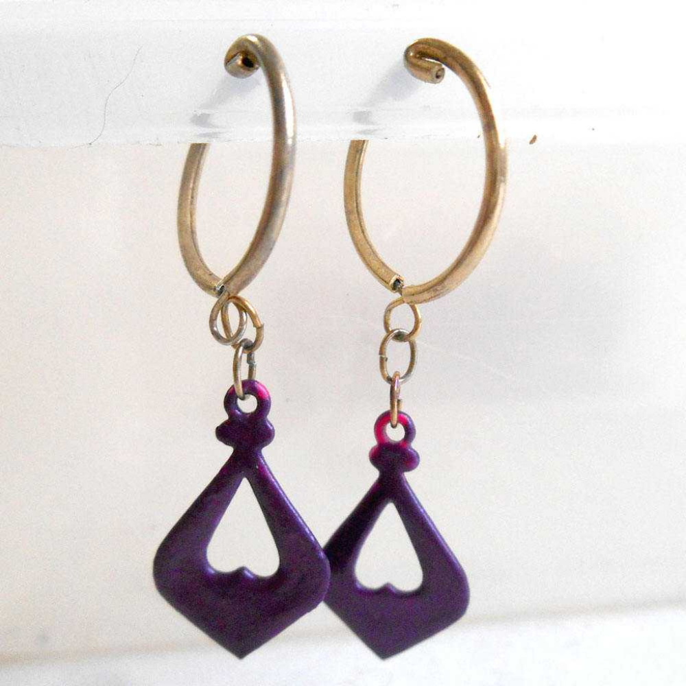 Heart dangle non pierced teardrop fake Earrings